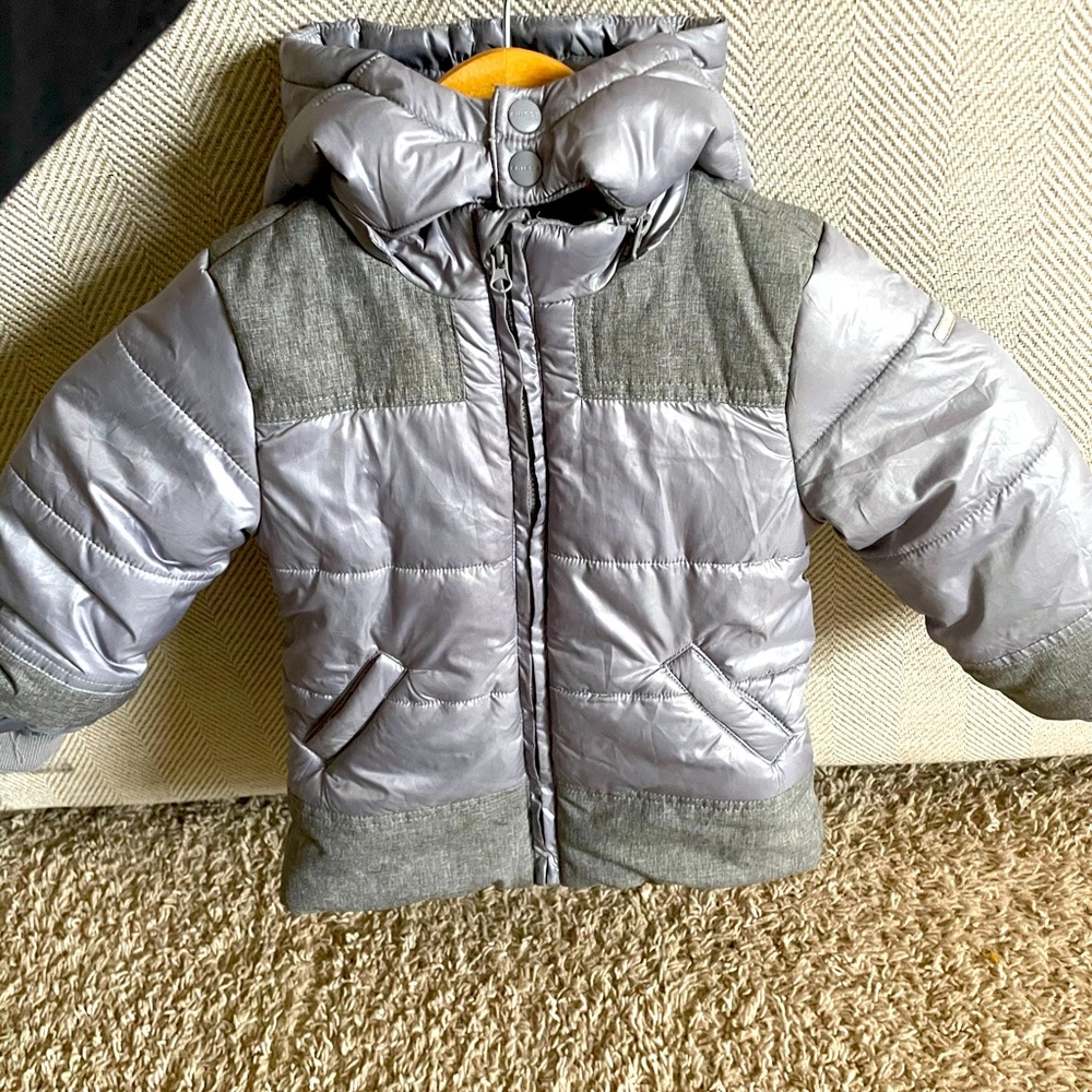 Chicco coat, 18 months silver, very warm